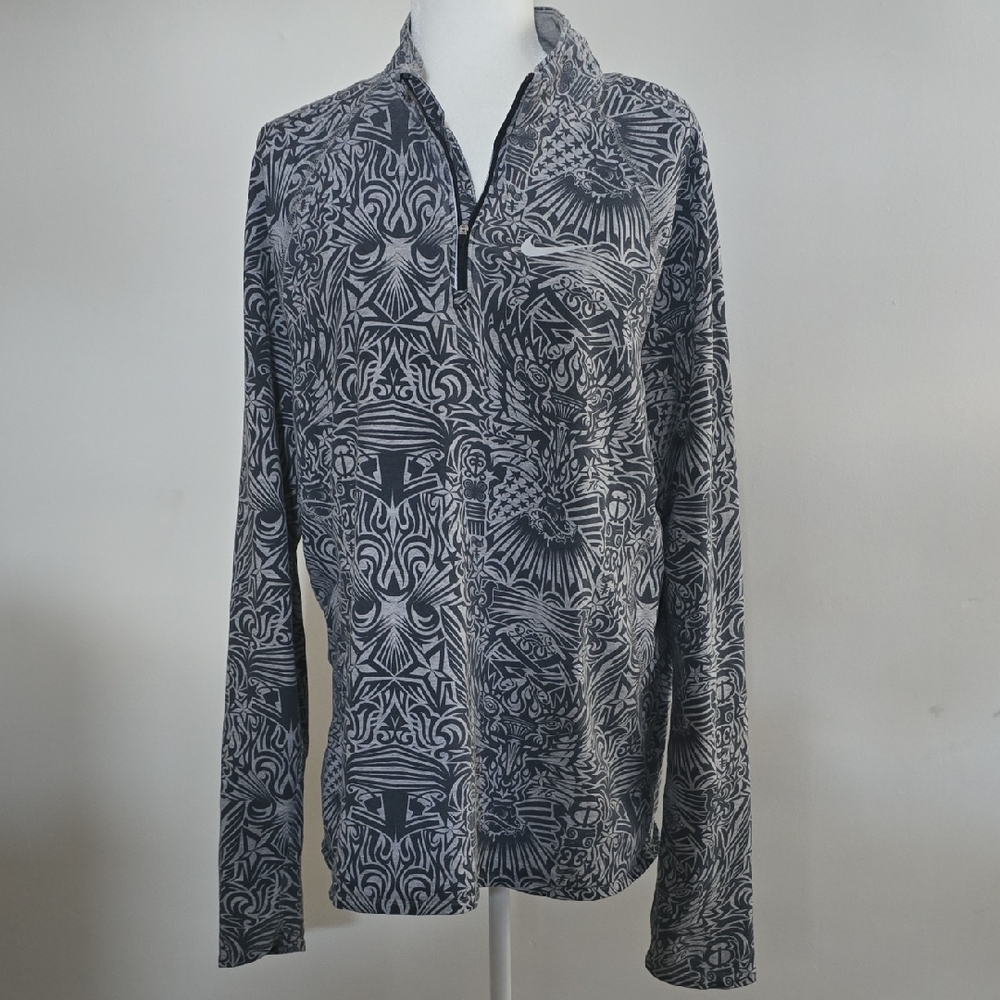 Nike Fit-Dry 2008 Olympic Trial Native Patterned Long Sleeve Quarter Zip Top